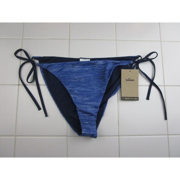 Nike Swim Essential Bikini Bottoms Side Tie Blue Women's Large NESSF272-990 - Picture 1 of 3